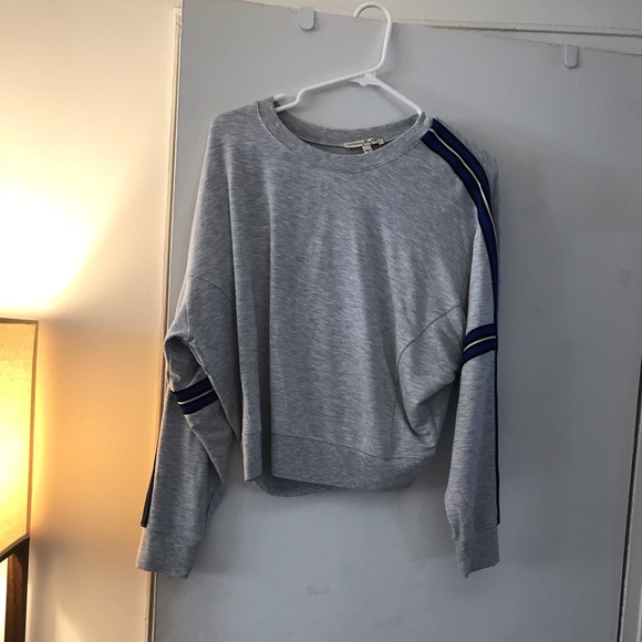 Express Crew Neck Varsity Stripe Sweatshirt - Picture 5 of 6